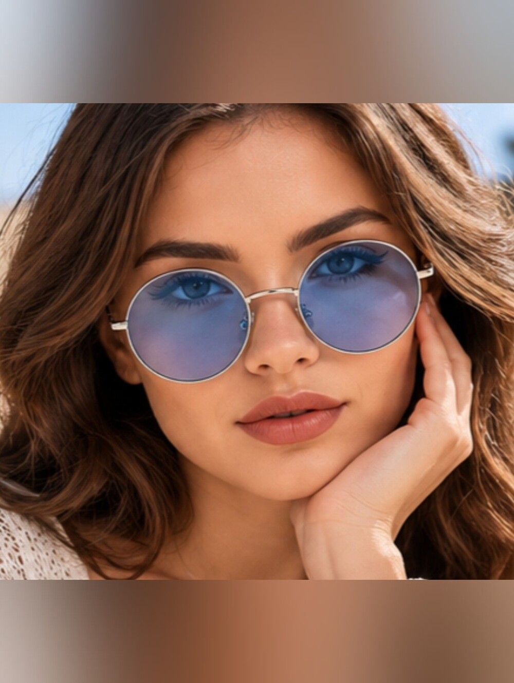 Blue Round Lens Sunglasses - Unbranded Women's Fashion Shades